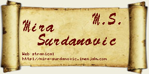 Mira Surdanović vizit kartica